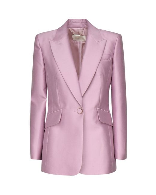 Zimmermann Pink Single-Breasted Jacket