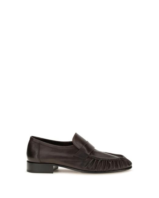 The Row White Soft Suede Loafers Calf Leather