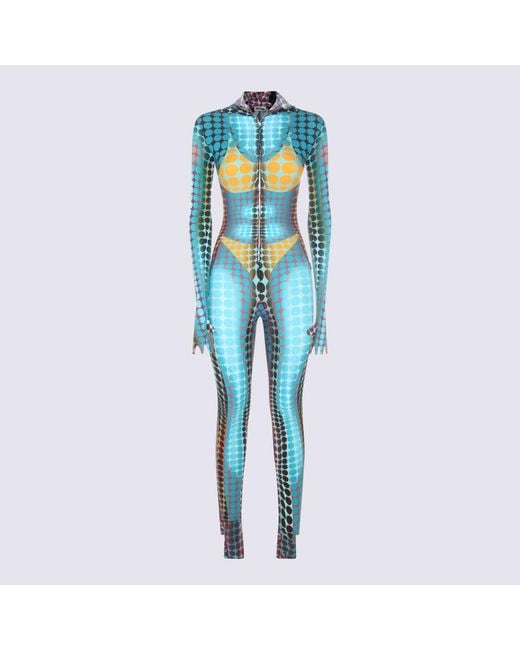Jean Paul Gaultier Blue Colorful Jumpsuit