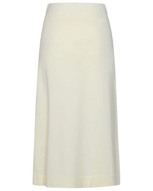 Jil Sander White Cream Virgin Wool Skirt