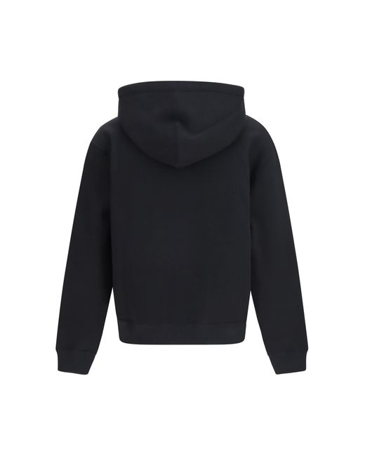 Jil Sander Blue Cotton Logo-Detail Hoodie Sweatshirts for men