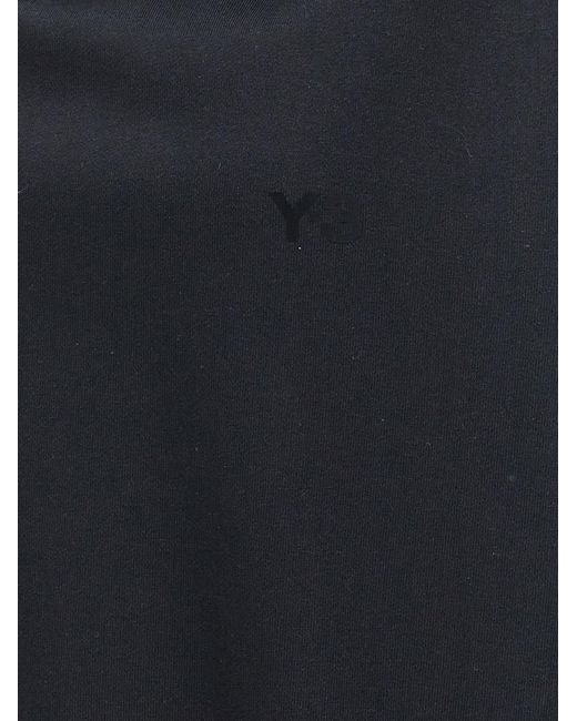 Y-3 Blue Logo Print Hoodie