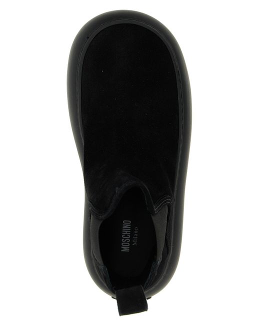 Moschino Black Calfskin Chelsea Boots
