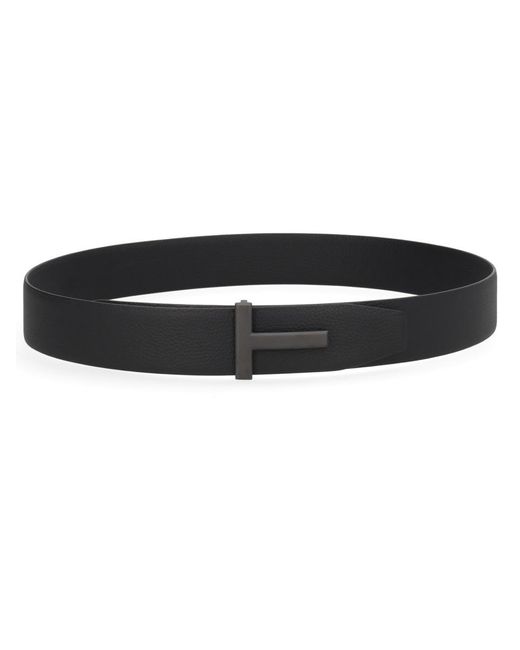 Tom Ford Black Belt T-Buckle for men