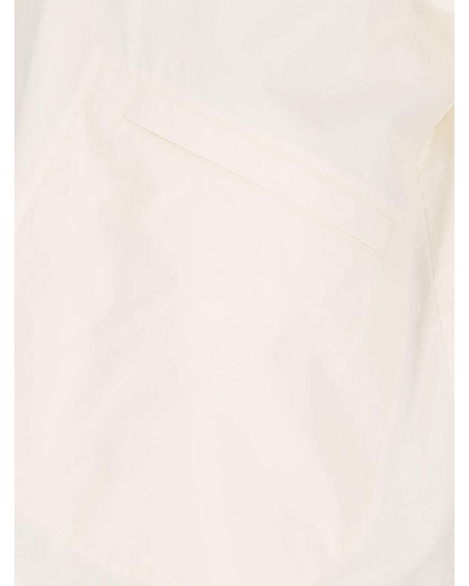 Jil Sander White Logo Single-Breasted Jacket