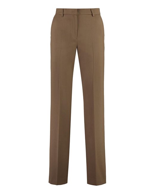 PT Torino Brown Ambra Wool Blend Trousers