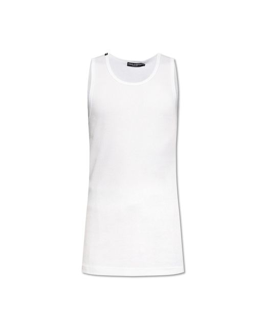 Dolce & Gabbana White Sleeveless T-shirt for men