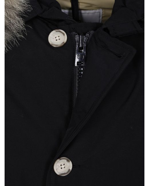 Woolrich Black Arctic Detachable Fur Parka for men