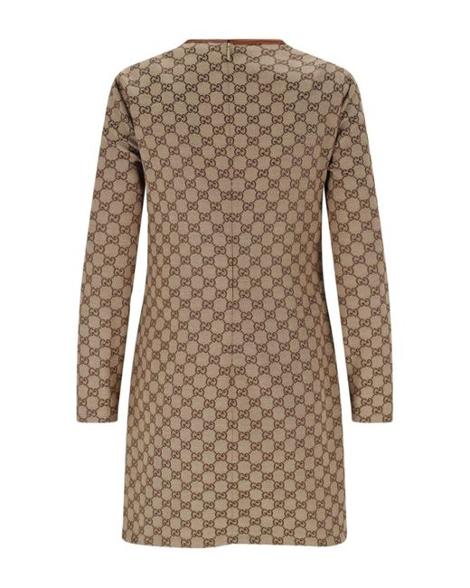 Gucci Brown Gg Clamp Mini Dress