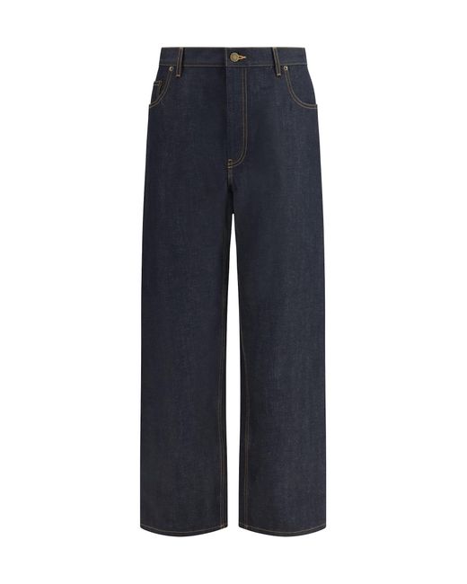 Thom Browne Blue Japanese Selvedge Denim Five-Pocket Trousers for men