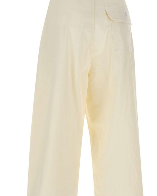 Autry White Main Wom Apparel Trousers Cotton Poplin