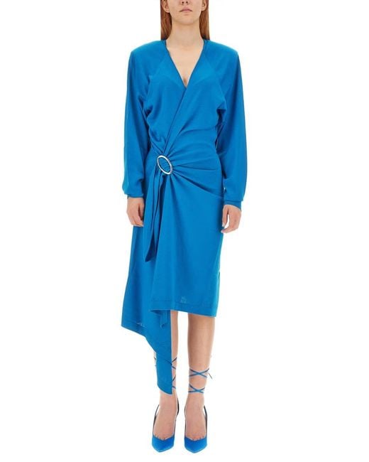 The Attico Blue Atwell Midi Dress
