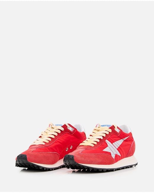 Golden Goose Deluxe Brand Red Sneakers With Star Accents