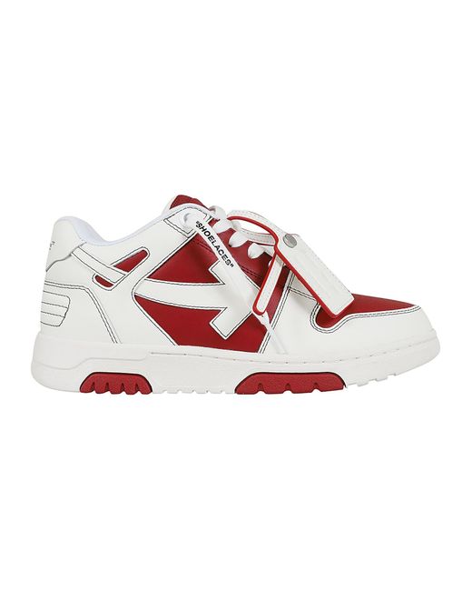 Off-White c/o Virgil Abloh Out Of Office Calf Leather Brick Red Whi for men