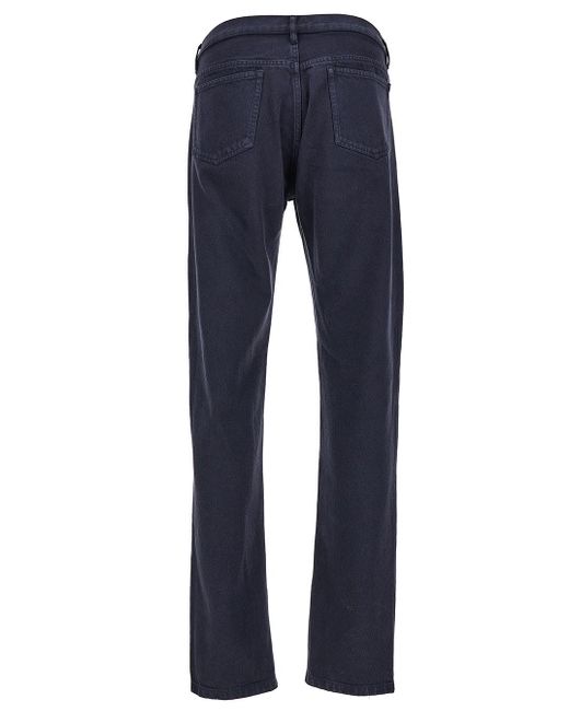 A.P.C. Blue Grey Slim Five-pocket Jeans In Cotton Denim Man for men