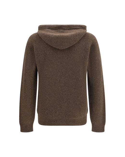 Roberto Collina Brown Hooded Sweater for men
