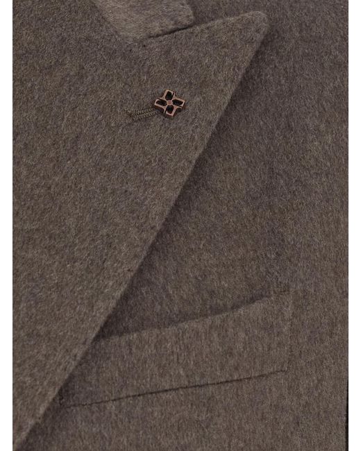 Tagliatore Brown Double-Breasted Jacket Montecarlo Blazers for men