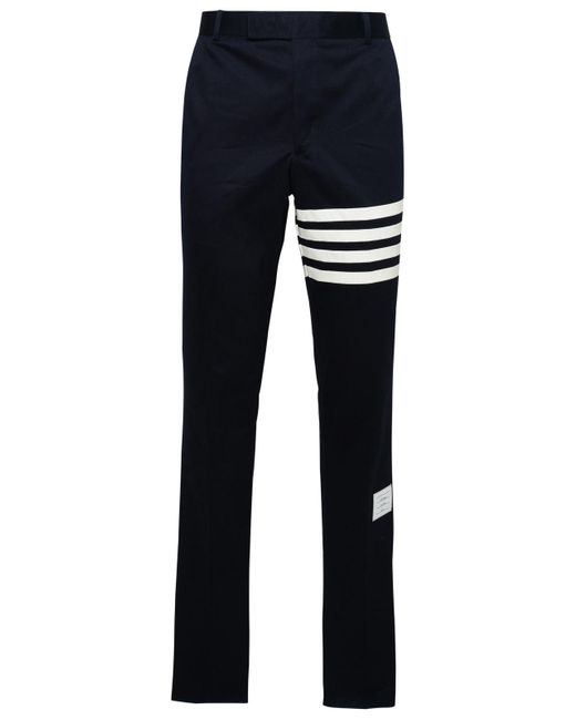 Thom Browne Blue Cotton Pants for men
