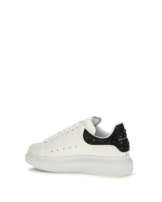 McQueen White Oversized Sneakers Suede Heel Trainers