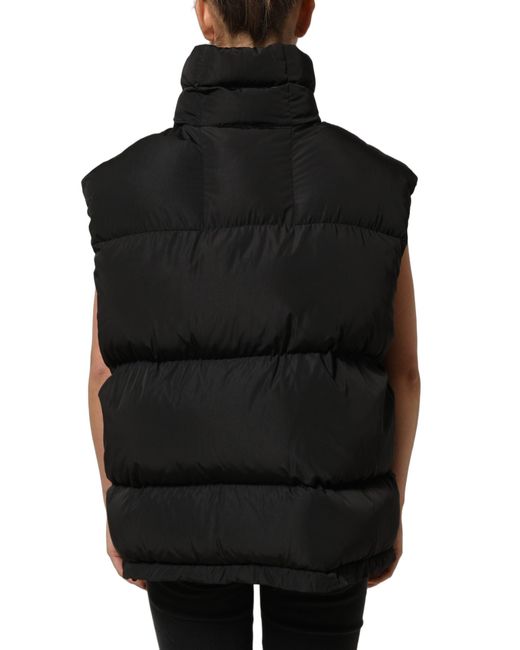 Dolce & Gabbana Black Polyester Sleeveless Padded Puffer Jacket Clothing
