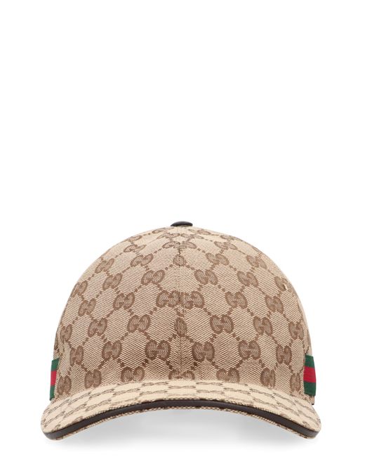 Gucci Natural Baseball Cap Gg Fabric Polyester Hat for men