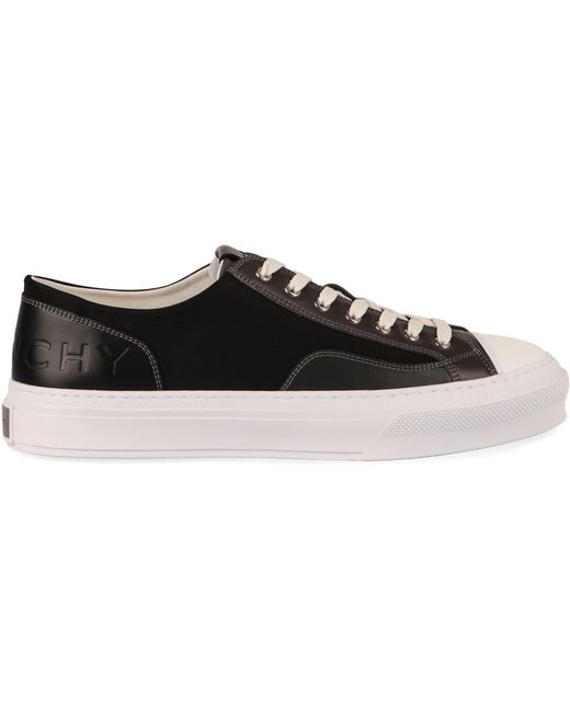 Givenchy Black Urban Canvas And Leather Sneakers for men