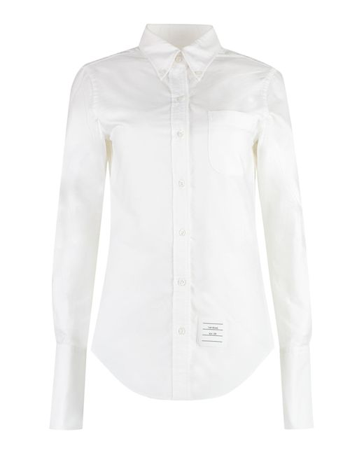 Thom Browne White Button-down Collar Cotton Shirt