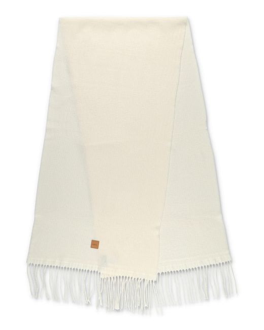 A.P.C. Natural Aria Wool Scarf With Logo for men