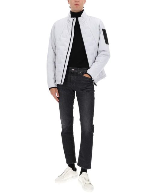 Boss White Down Hybrid Jacket Polyester for men