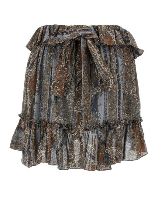 Saint Laurent Gray All Over Print Skirt