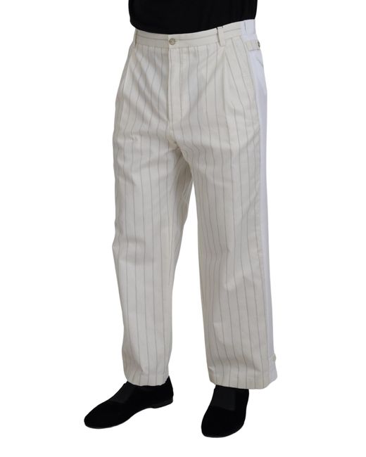 Dolce & Gabbana Black Elegant Striped Mainline Trousers for men