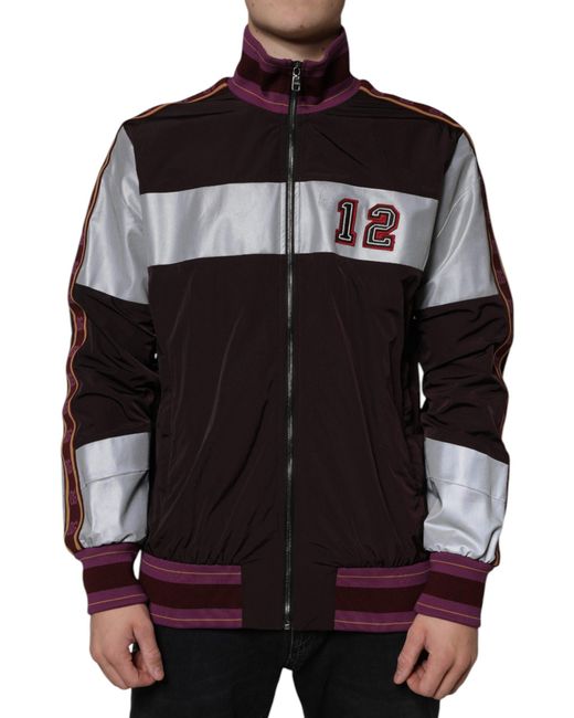 Dolce & Gabbana Black Full Zip Jersey Bomber Jacket for men