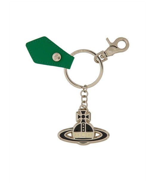 Vivienne Westwood Green Keychain With Orb Logo
