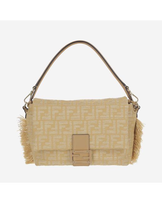 Fendi Natural Shoulder Bag Leather