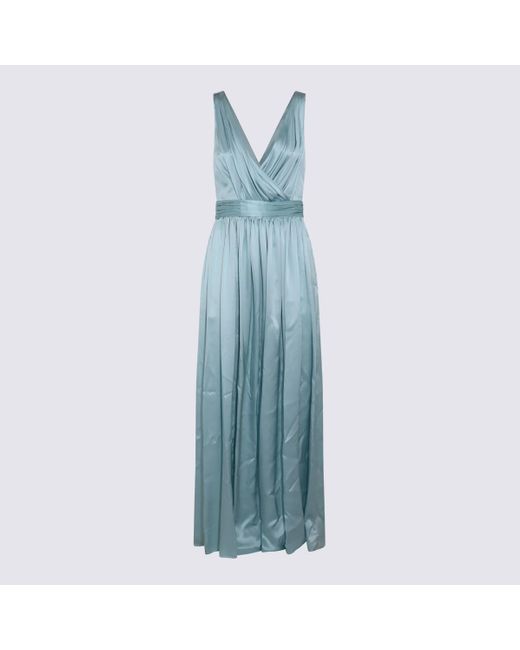 Crida Milano Blue Light Silk Bellaria Long Dress