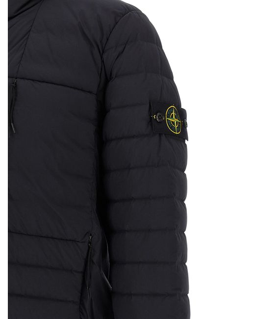 Stone Island Blue Quilted Hood Jacket for men