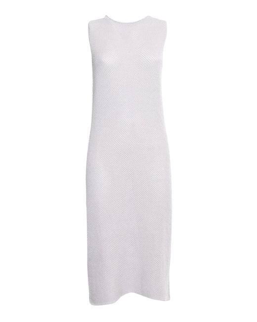 Antonelli White Knitted Tricot Dress