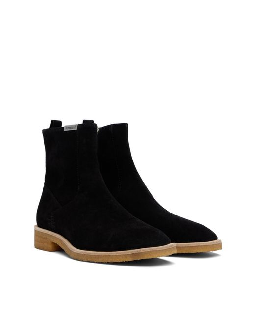 Represent Black Crepe Suede Chelsea Boots for men