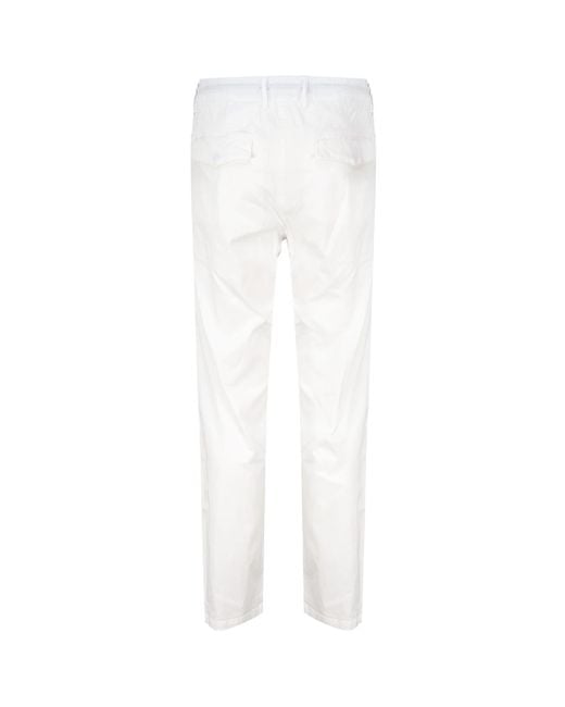 Eleventy White Drawstring Trousers for men