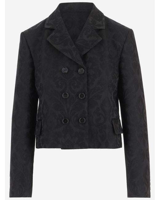 Chloé Black Double-Breasted Wool Blend Jacket