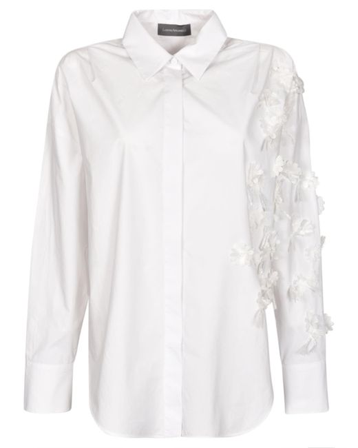 Lorena Antoniazzi White Ruffle Long-Sleeved Shirt