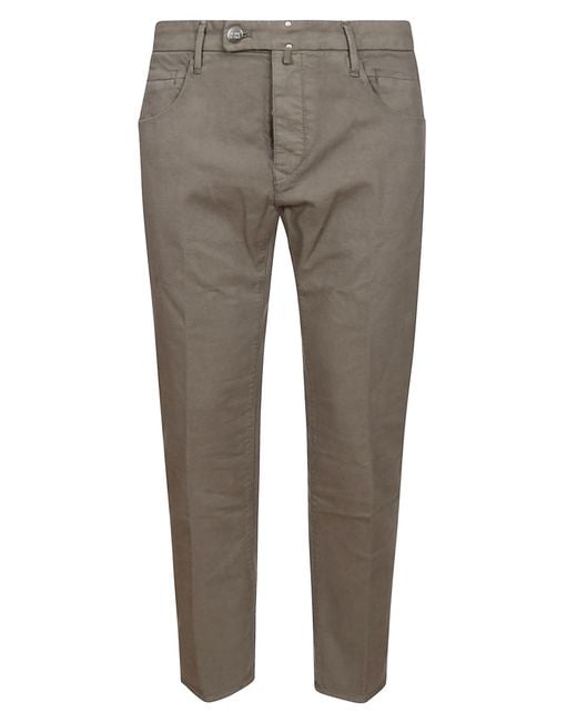 Incotex Gray Sartorial Slim Trousers for men