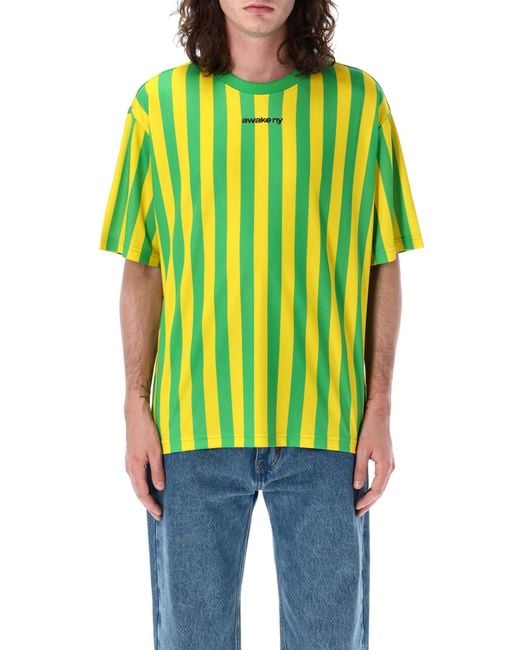 AWAKE NY Green Soccer Jersey T-Shirt for men