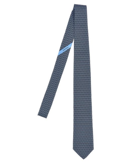 Ferragamo Blue 'Gancini' Tie for men