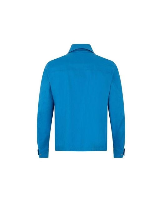 Herno Blue Cotton Full-Length Jacket Clothing for men