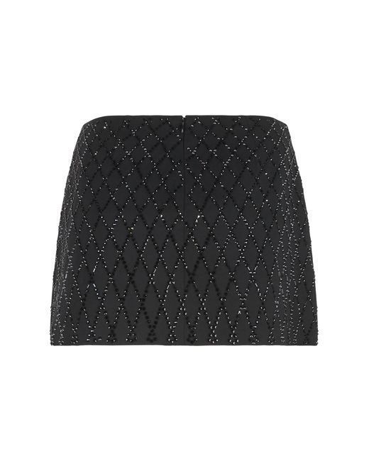 Pinko Black Miniskirt Memory With Rhinestones Polyester Skirt