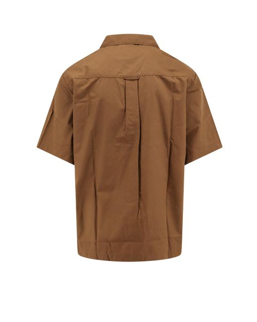 Carhartt Brown Cotton Blend Shirt With Logo Patch for men