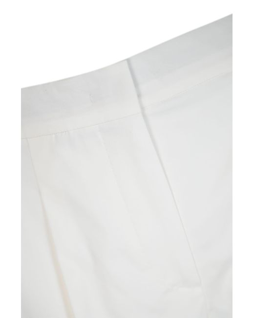 Max Mara Studio White Adria Cotton Shorts