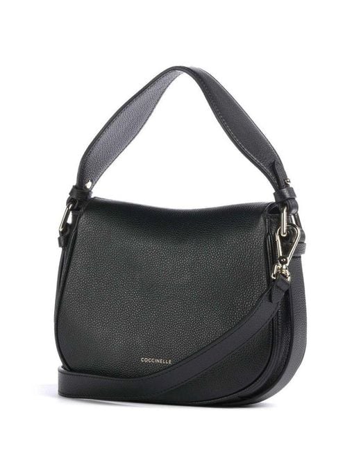 Coccinelle Black Handbag Micro Grainy Leather Bags Handbags
