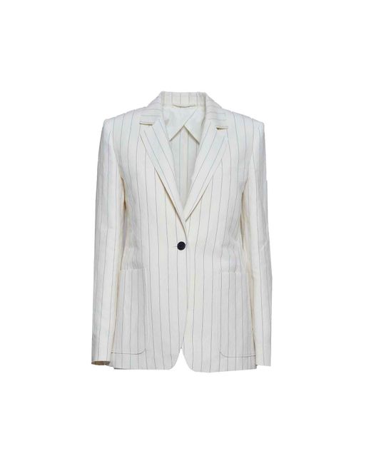 Max Mara Gray Striped Single-Breasted Jacket
